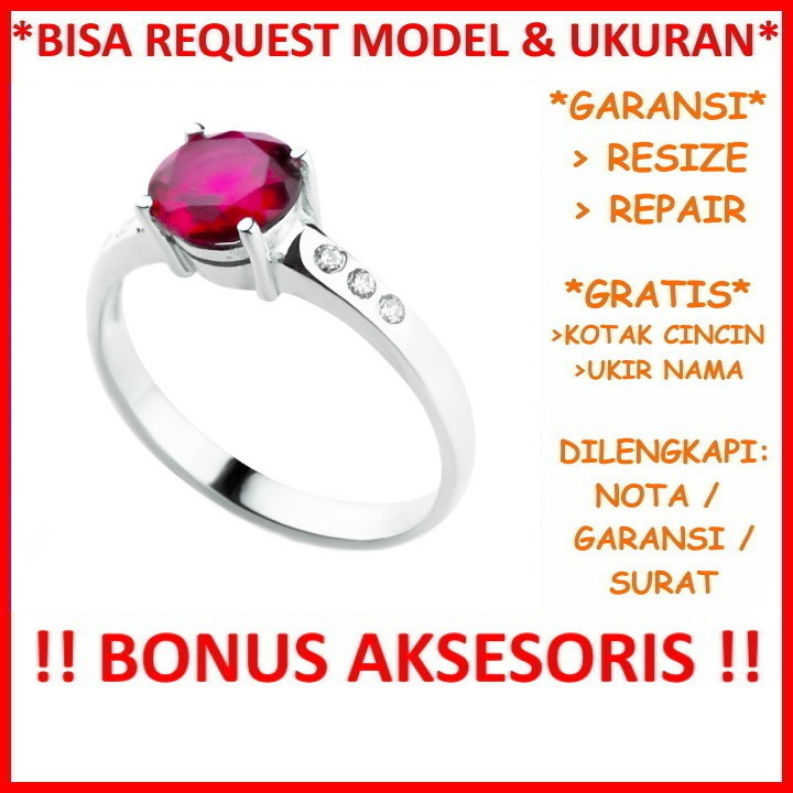 Gratis Ukir Nama Bisa Pesan Model Garansi Silver Asli Cincin Wanita Perak Kawin Nikah Tunangan Id463