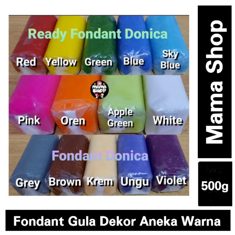 Fondant Gula Dekor 500 gram merk Fondx Donnica Icing Sugar Dekorasi Hiasan Kue dan Cake Ultah