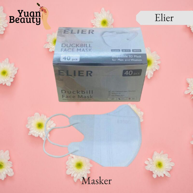 Masker Duckbill ELIER BOSON EMBOS 1 BOX ISI 40 PCS