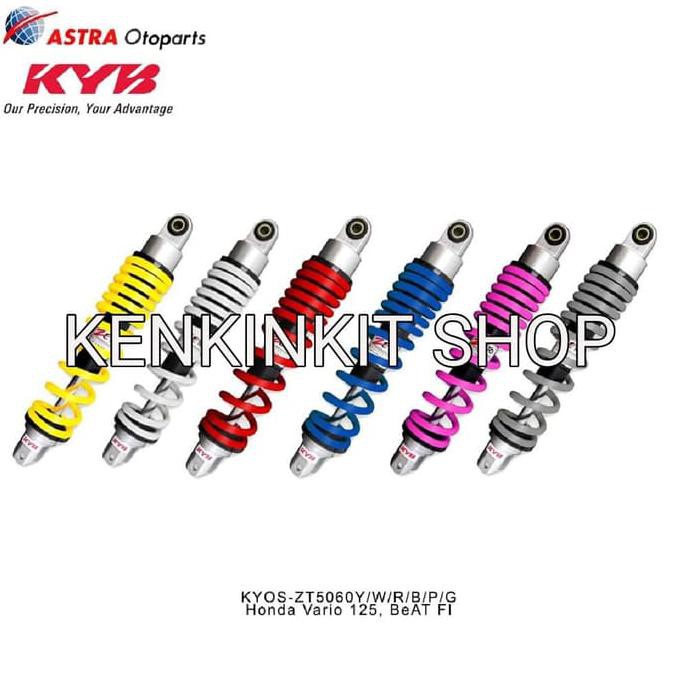Shockbreaker Kyb-Zeto/Zt5060/Z-Series/320 (Vario125/150,Beat Fi) - Putih Ready Stock