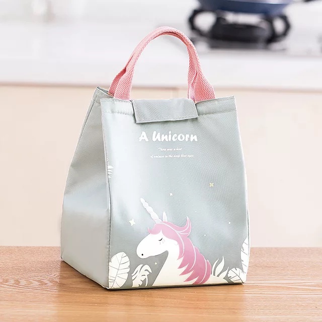 Lunch Bag FX928 / Tas Bekal Anak Motif Unicorn / Insulated Cooler Bag - Tempat Kotak Bekal Lapis Aluminium Foil -SC