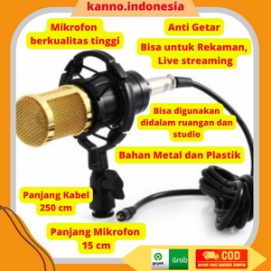 Mikrofon Kondenser Microphone Condenser Recording Live Streaming Microfon Mic Youtuber Untuk Rekaman