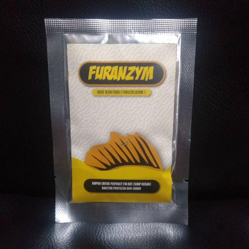 Obat ikan Fura Furazolidone furazolidon merk FURANZYM 20 gram finrot