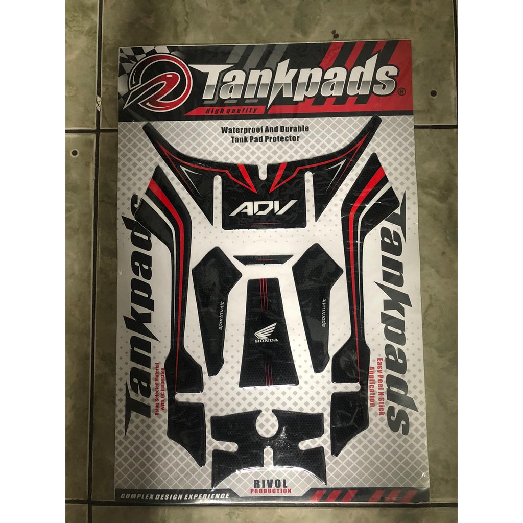 tankpad deck pad adv motif carbon strip merah