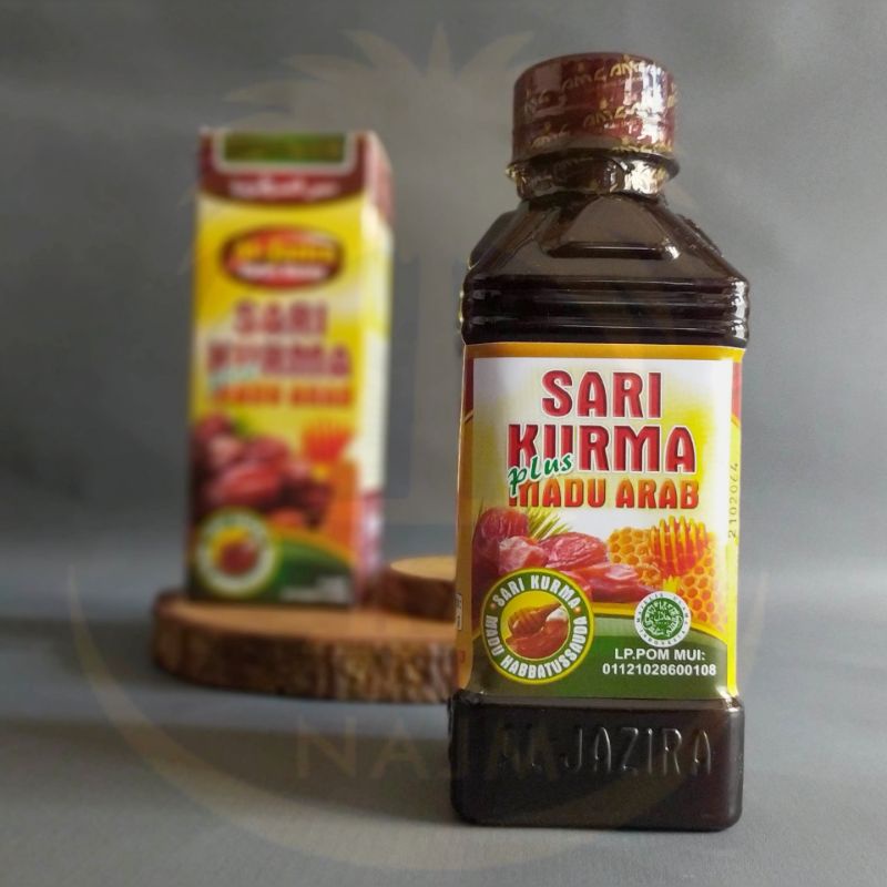 SARI KURMA AL-JAZIRA Plus Madu Arab [ Promo Spesial Shopee! ] Honey Dates Sari Kurma plus Madu Arab &amp; Habbatusauda Halal Minuman Sari Buah Kurma Lezat Bermanfaat Untuk Kesehatan dan Tenaga Serta Energi biidznillah inshallah