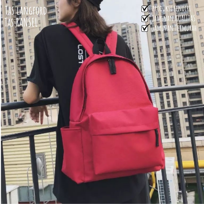 Tas Ransel - Backpack Punggung Sekolah Kuliah Kerja Remaja Dewasa Kantor Laptop Model Terbaru Kekinian Fashion Stylish Pria Wanita Cewek Cowok