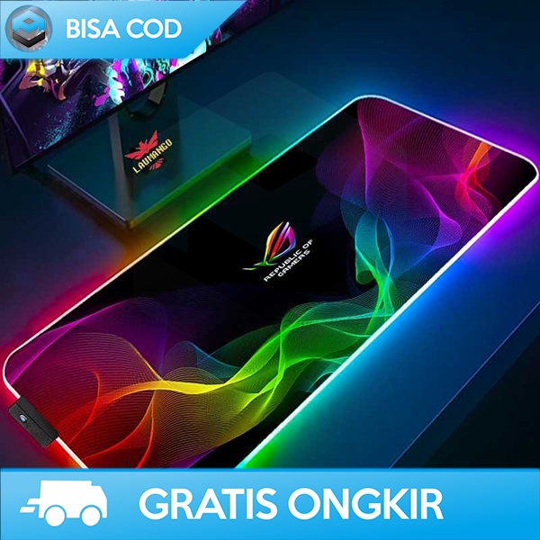 MOUSEPAD GAMING RGB ASUS ROG MICROWAVE LIGHT COLOR PLUG N PLAY TAFFGO