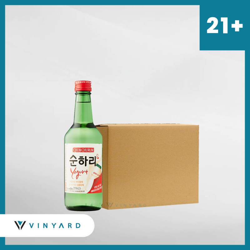 Promo 1 Ctn ( 20 Btl ) ChumChurum Soju Yogurt 360 Ml ( Original &amp; Resmi By Vinyard )