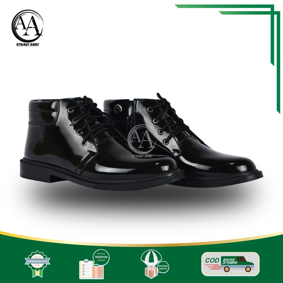 Sepatu PDH 03 TNI AD Satpam Security Sepatu Kerja Dinas Pria Polisi Tali Resliting Sepatu Kantoran - DT03