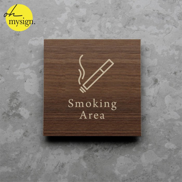 

Terlaris Smoking Area Sign Board Kayu Print Signage Label Nama Ruang