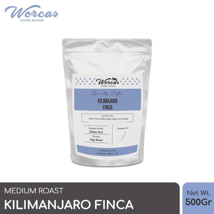 

WORCAS ARABICA KILIMANJARO FINCA 500 GRAM - MEDIUM ROASTED COFFEE - KOPI BIJI
