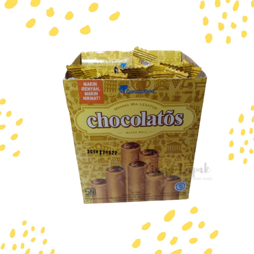 Chocolatos Wafer Roll 8.5gr - 1 box isi 24pcs