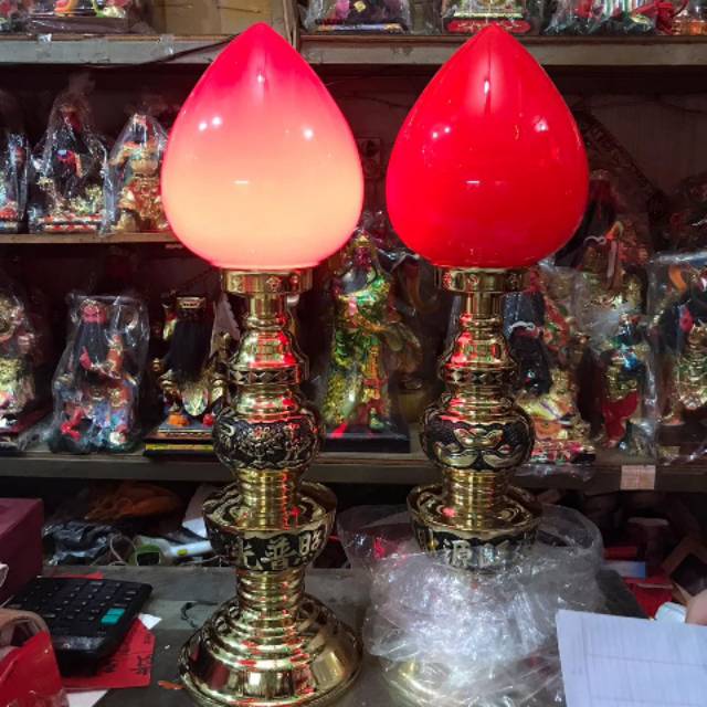 lampu altar puja sembahyang kuningan taiwan 19 inch - sien to