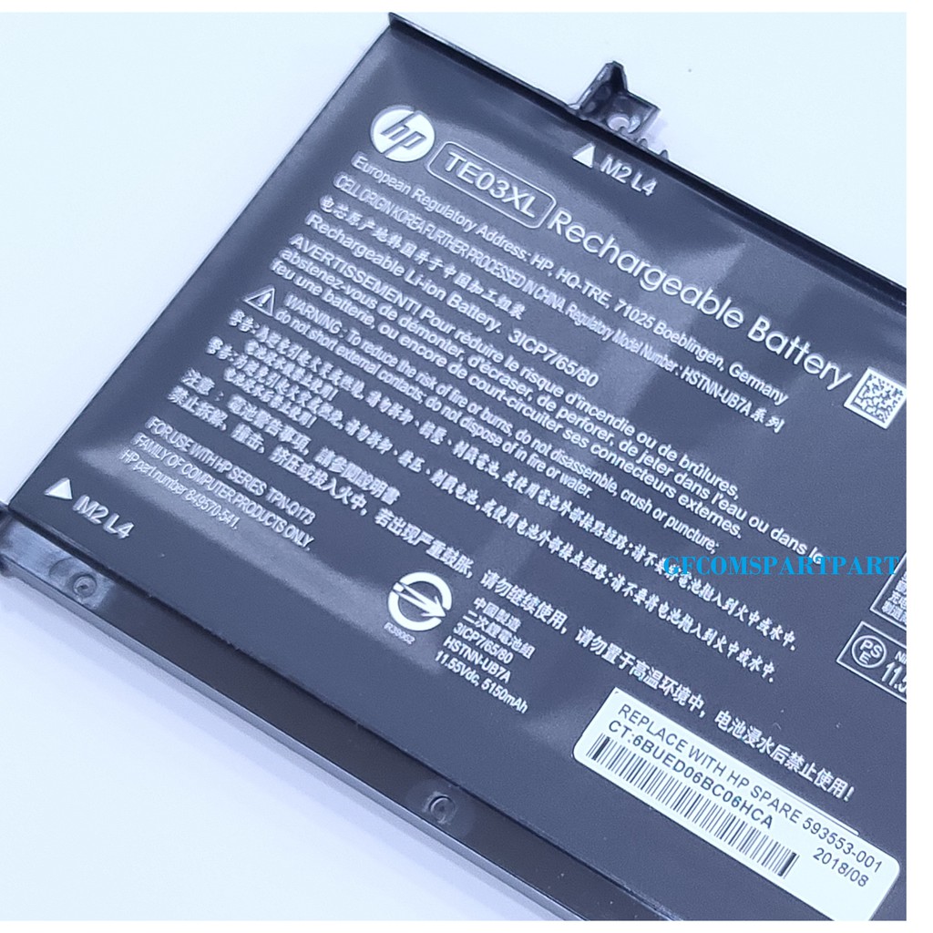 BATTERY BATTERAI BATRE ORIGINAL FOR HP  HP Bc219tx 905277-555 Series TE03XL