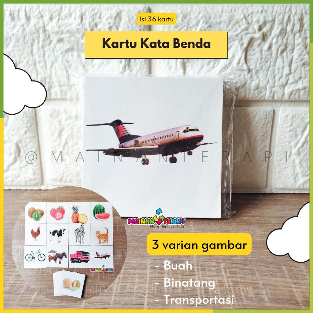 Mainan Terapi Kartu Kata Benda Terapi Wicara