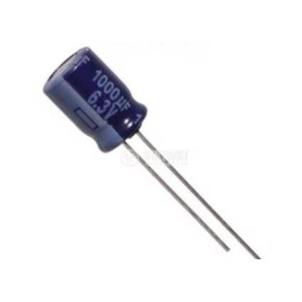 ELECTROLYTIC CAPACITOR ELCO 1000UF 6.3V 9X13MM 5MM