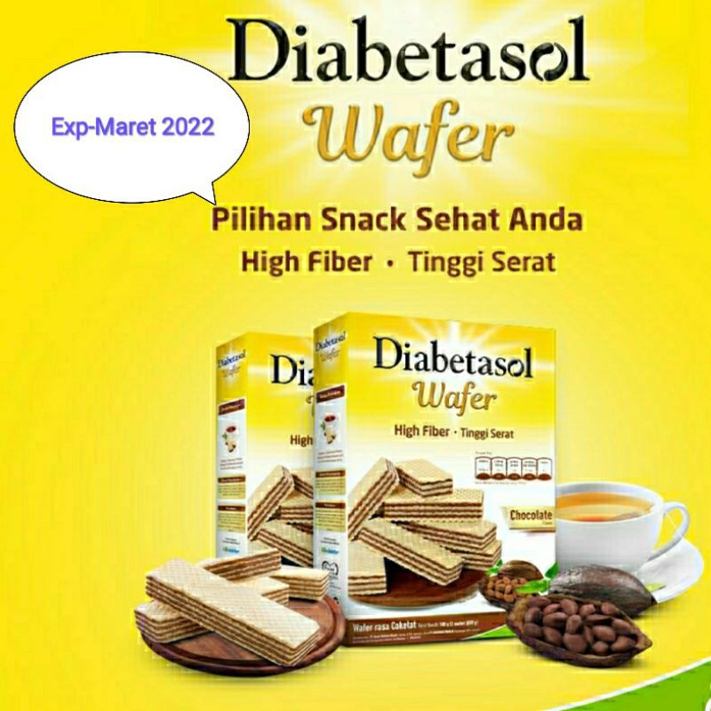 

Diabetasol Wafer Snack / Camilan sehat tinggi serat rasa coklat bagi penderita penyakit diabetes