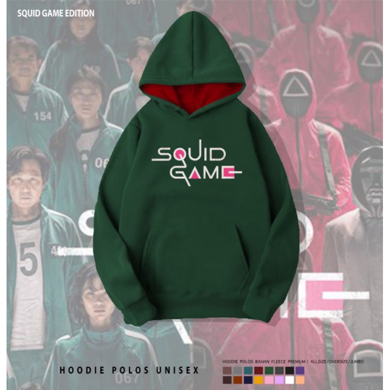 FREE CARD!!HOODIE SQUID GAME KDRAMA/HOODIE UNISEX SQUID GAME FONT