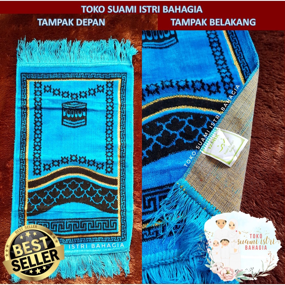 Sajadah Izmir Grade A +- 35 x 55 Cm / 60 Cm  Turki Kepala Dewasa Anak Alydrus Alaydrus Murah Travel Tebal Bulu Timbul Beludru Blurdru Halus Souvenir Muka Haji Terlaris Gokkusagi