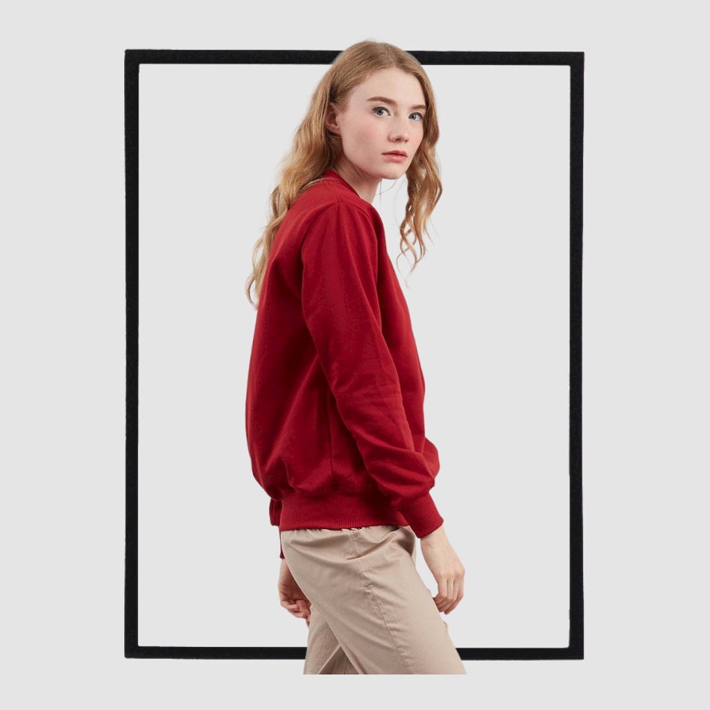 SWEATER_ID Basic Sweater Maroon Polos Unisex