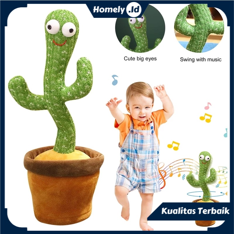 Mainan Anak Kaktus Bergoyang Boneka Kaktus Goyang Dan Bicara Kaktus Joget Ngomong Dancing Cactus