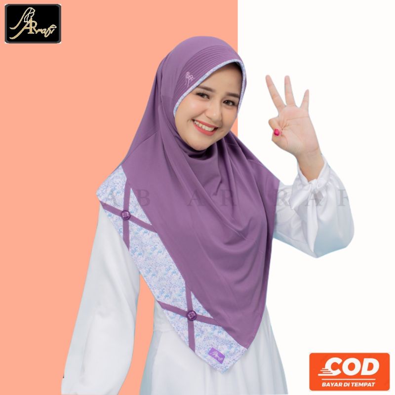 Hijab Instant Jilbab Kerudung Bergo Instan Arrafi AR 179 118 Terbaru Kekinian Viral Jersey Model Bar