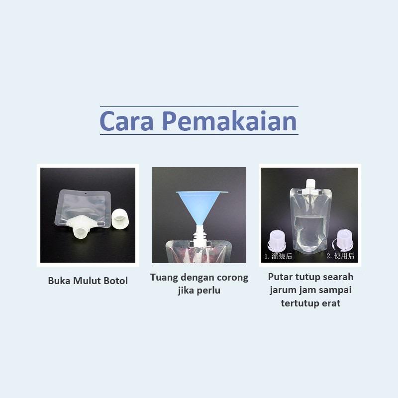 Kantong Refill Tempat Sabun Cair Travel Plastik Fliptop Travel Organizer