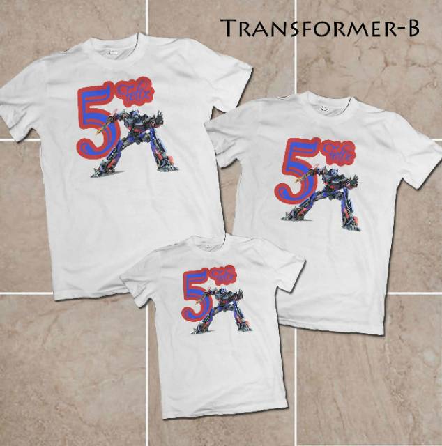 Kaos Transformer kaos oblong pria wanita anak couple family birthday ulang tahun ultah