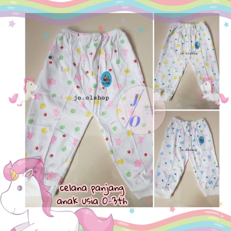 (isi 4 pcs) CELANA PANJANG BAYI CELANA ANAK KATUN UNISEX / TOKO PAKAIAN BAYI ANAK PONTIANAK harga be