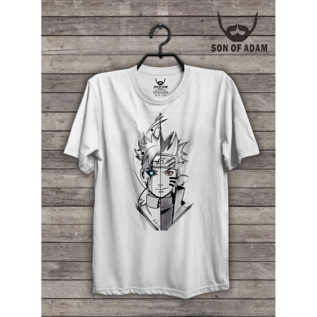 KAOS PRIA SABLON PRINTING DESAIN NARUTO