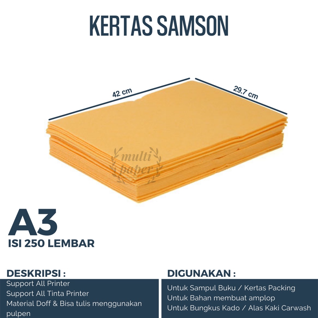 

Kertas Samson A3 isi 250 lembar / Kertas Coklat A3 / Kertas A3 Coklat