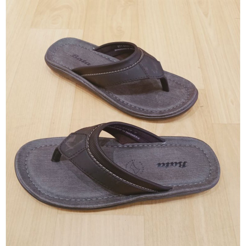 BATA Sandal Pria SALVATOR  BLACK Original Bahan Sintetis Model Jepit-8716157