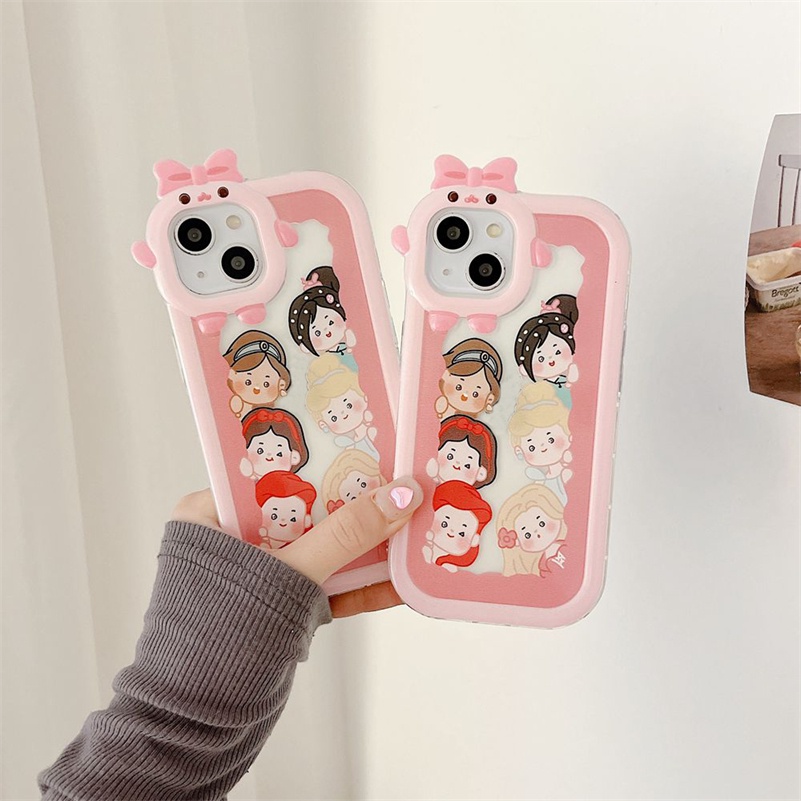 Soft Case Silikon Transparan Motif Kartun Untuk Compatible for iPhone 14 13 12 11 Pro Max X Xr Xs Max iPhone 7 8 6 6s Plus SE 2020 Cartoon Phone Case Camera Frame Protection Shockproof Silicone Soft Case Clear Case Protective Cover