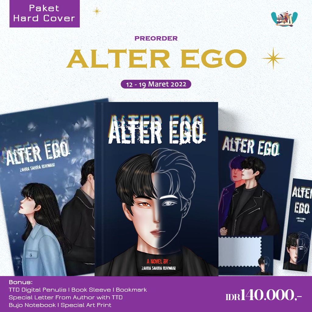 Ready  Novel Alter Ego Penulis: Zahra Sahira Ruhwani a.k.a rajaesiesta-PAKET HARD COVER