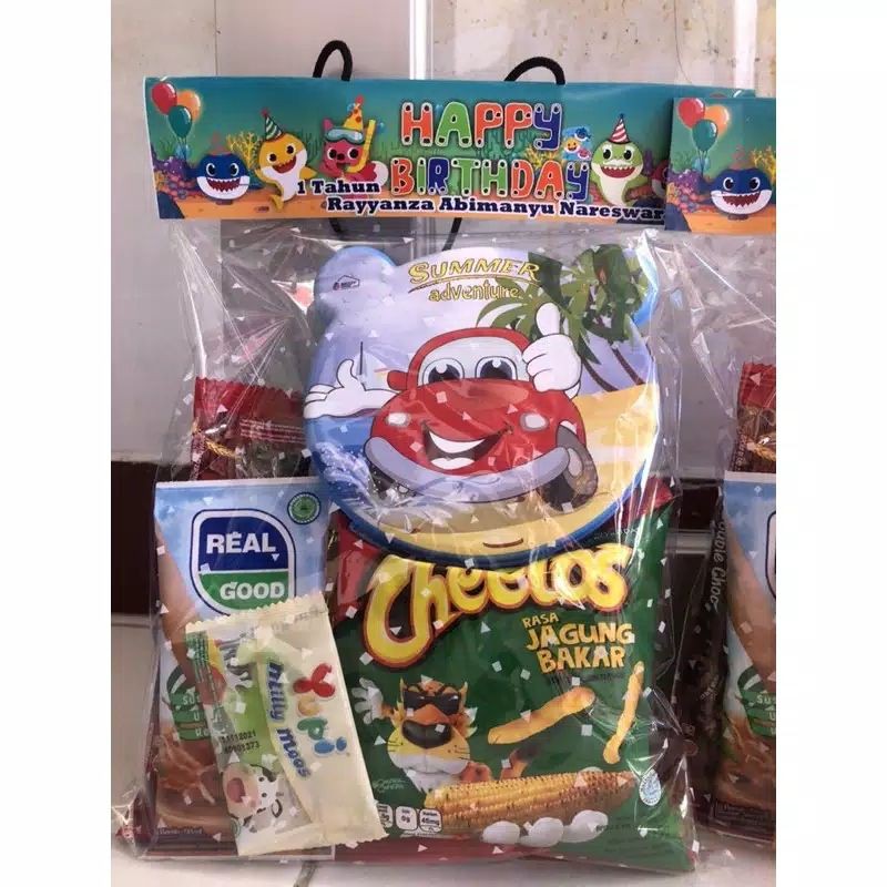 

Souvenir bingkisan snack ulang tahun anak