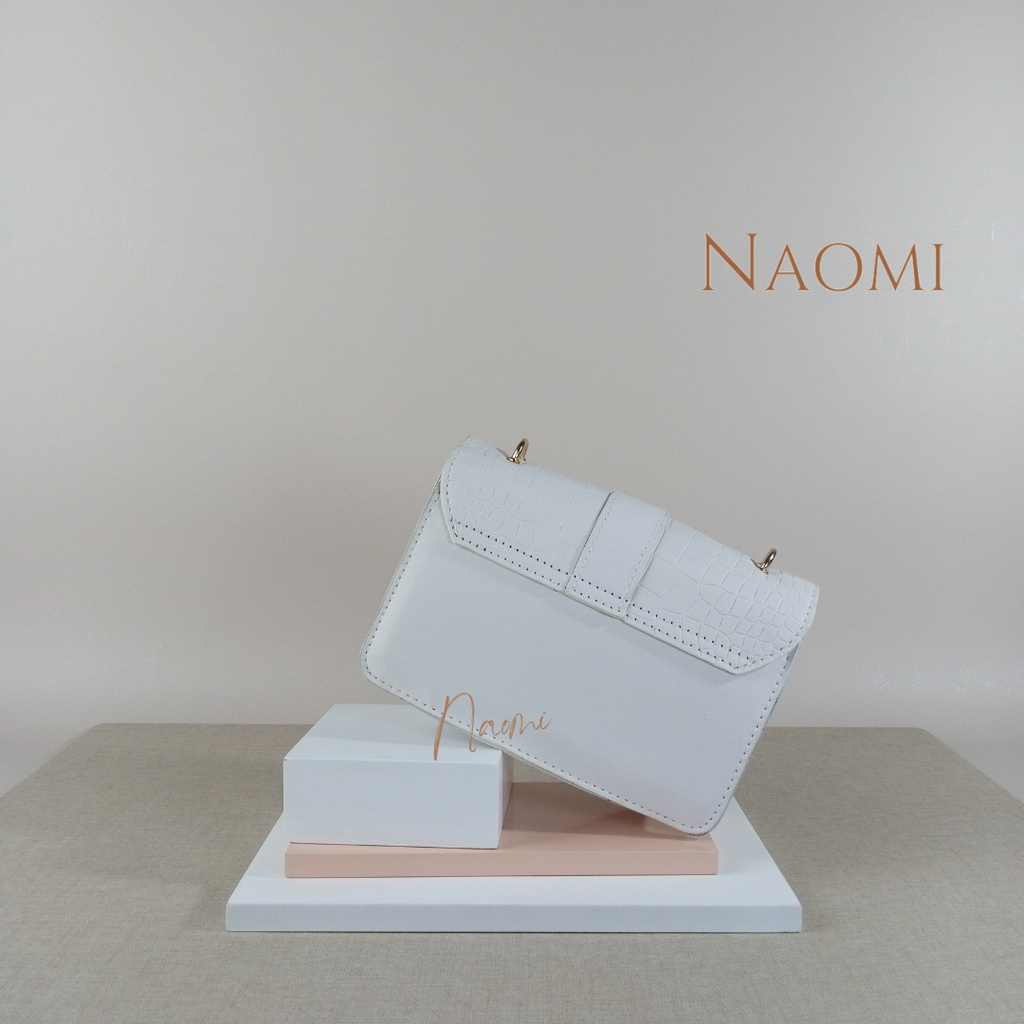 NAOMI - Gabriella Sling Bag Rantai Import Wanita - Elegant Simple Premium Shoulder Bag - Tas Selempang Kulit - Tas Wanita - Tas Naomi - Naomi Bag