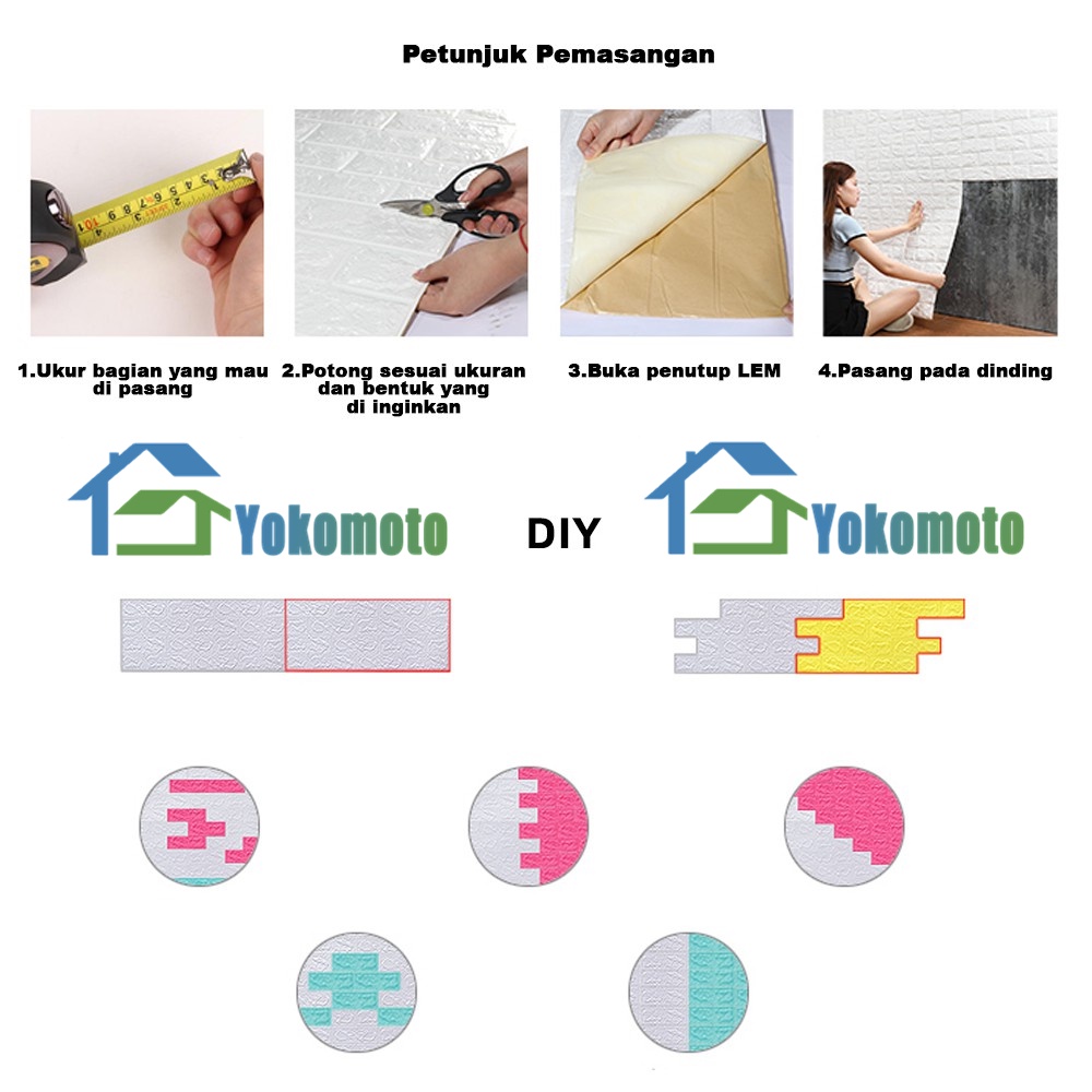 Promosi terlaris！！Wallpaper Dinding 3D bata busa Stiker Foam Motif bata waterproff murah Wallpaper dinding-8