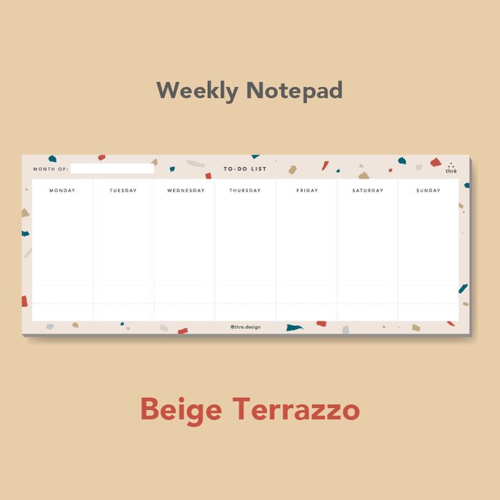 

Jual Beige Terrazzo Weekly Notepad To Do List Thre Design Berkualitas