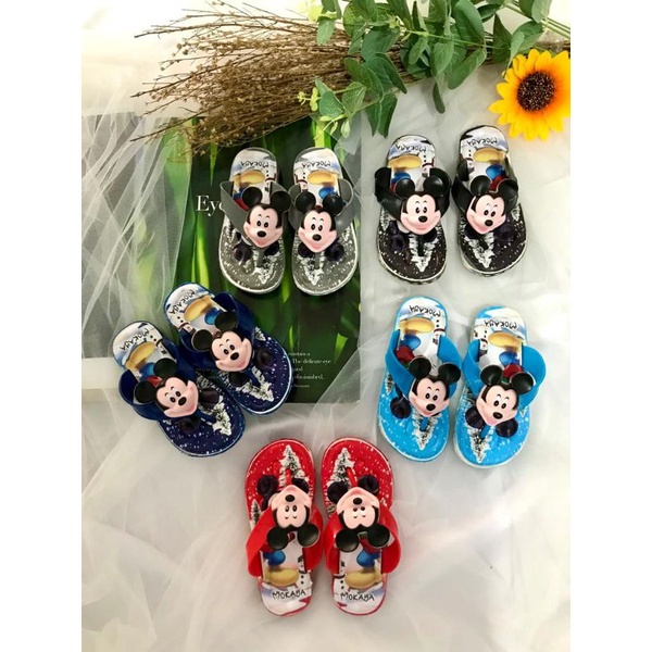 Sandal Anak Japit Cewek Lampu Mickey Mouse Import MOKAYA 2015-421 (KNS)