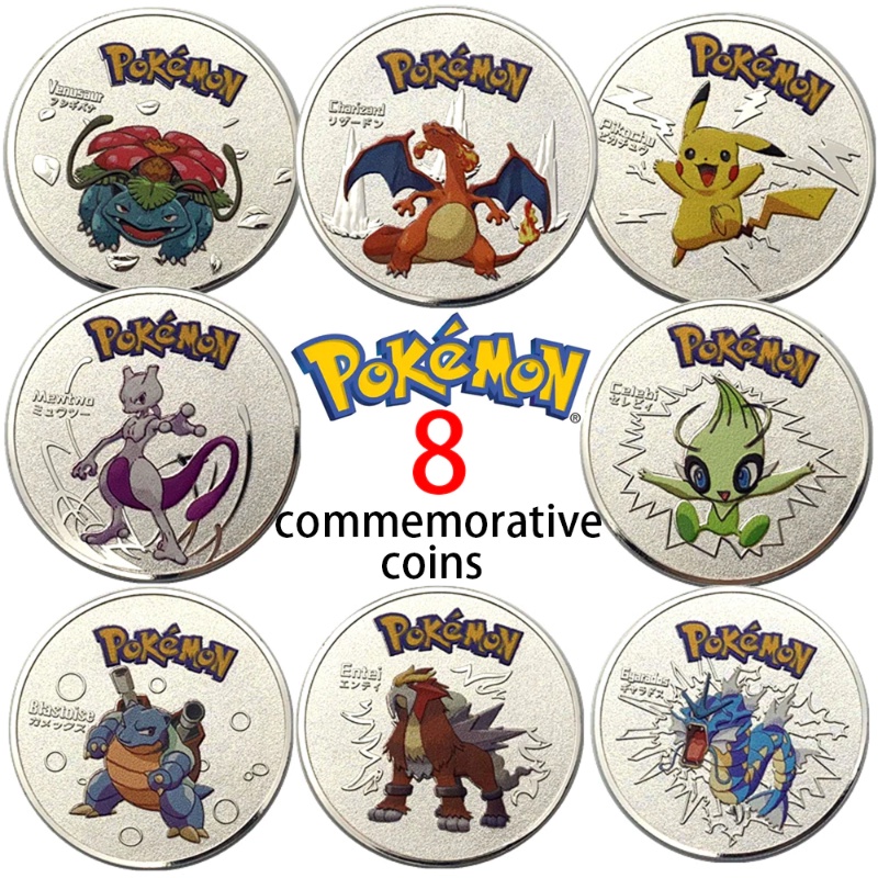 Koleksi Koin Permainan Pokemon Gold Anime Lapis Emas Pikachu Commemorative Coin