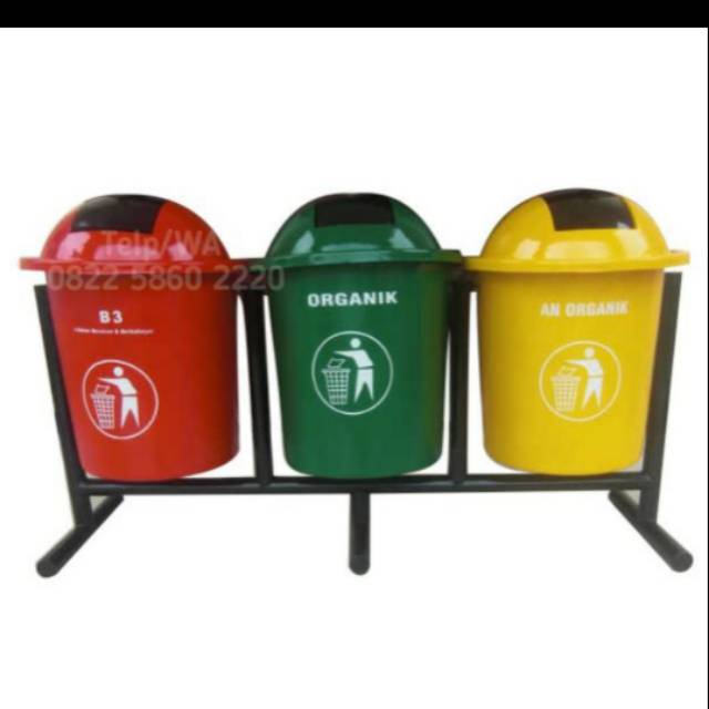 Tempat sampah 3 gandeng