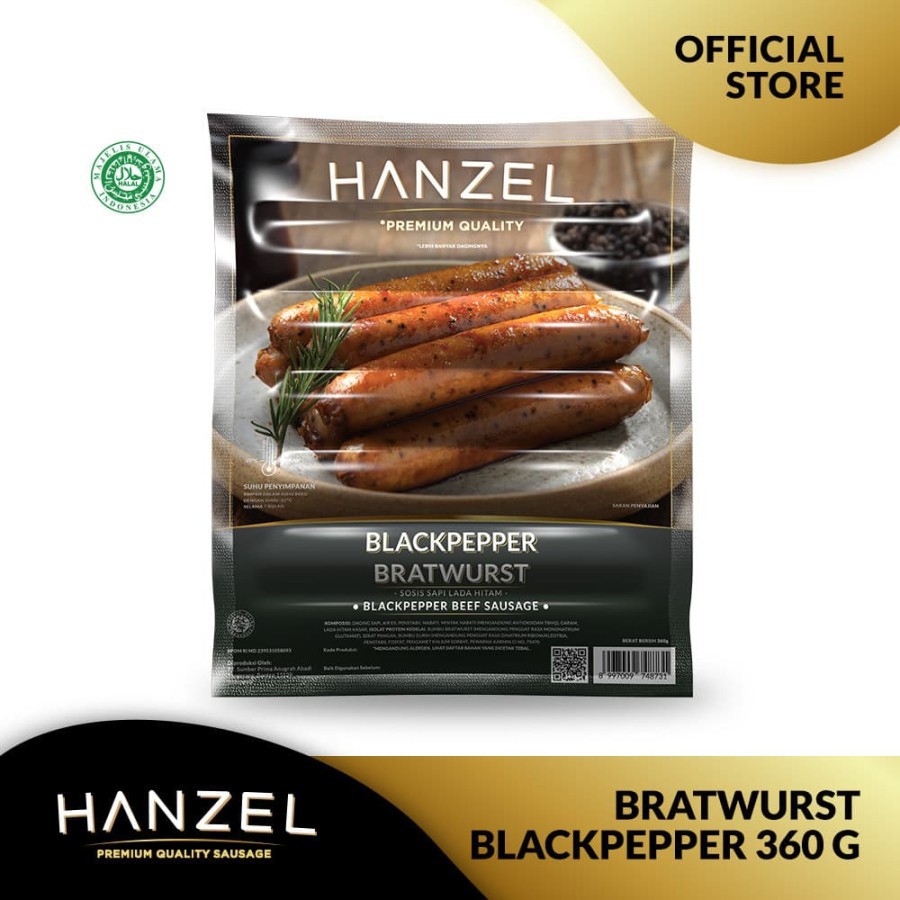 

Sosis Hanzel Bratwurst Blackpepper 360gr