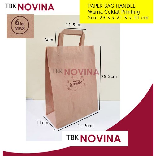 PAPER BAG COKLAT / TAS KANTONG KERTAS / GROCERY BAG PRINTING GRADE