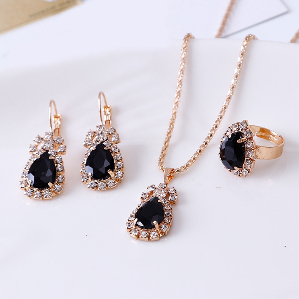 Hu Hu Hu Hu Hu Alat Bantu Pasang Kacamata♡ 3pcs / Set Kalung Liontin Bentuk Tetesan Air Tahan Aus Untuk Aksesoris Pernikahan