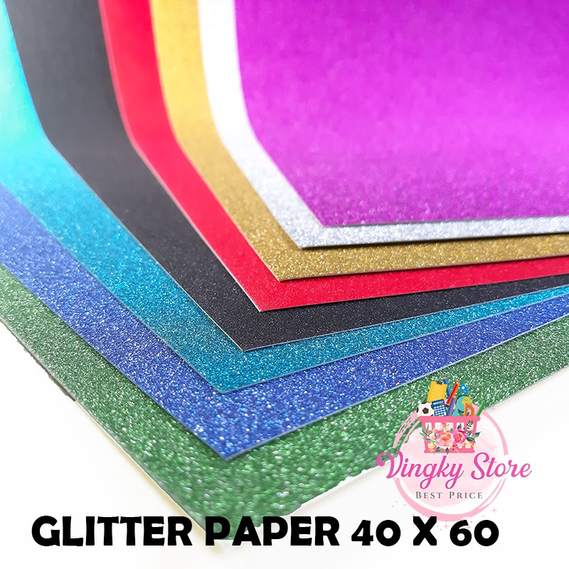 

Glitter Paper / Kertas Gliter ukuran 40 x 60 250gsm Pilih 1 warna