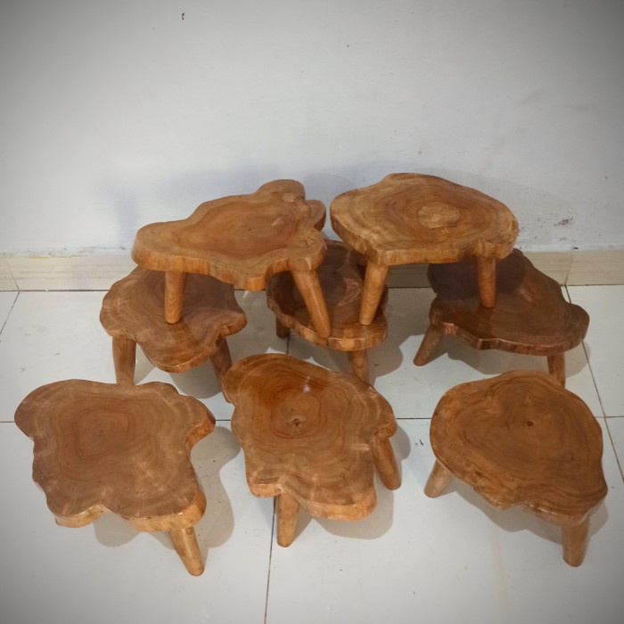 Kursi Kayu - Kursi Jongkok / Dingklik Kayu Jati Kecil