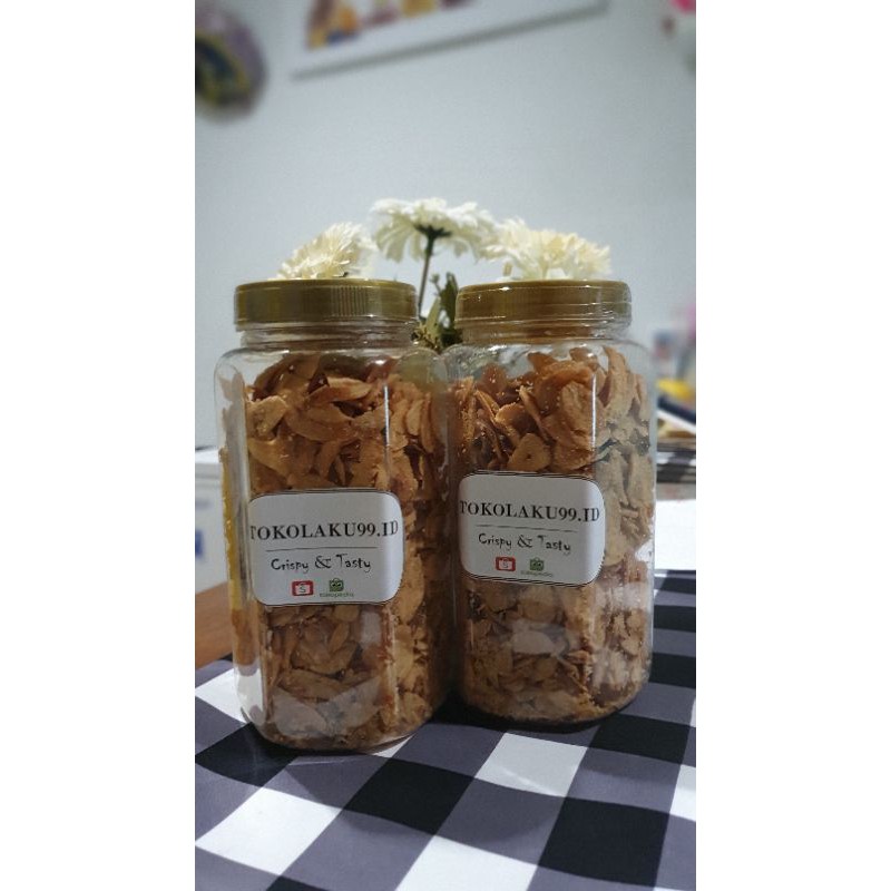 

Bawang Putih Goreng Krispy Kualitas Pilihan Tanpa Bahan Pengawet dan Campuran kemasan toples kuat