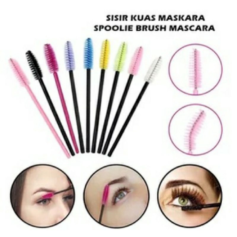 Sisir Kuas Maskara Spoolie Brush Mascara Wand Sikat Alis Bulu Mata Eyelash Extention Spoolers Makeup