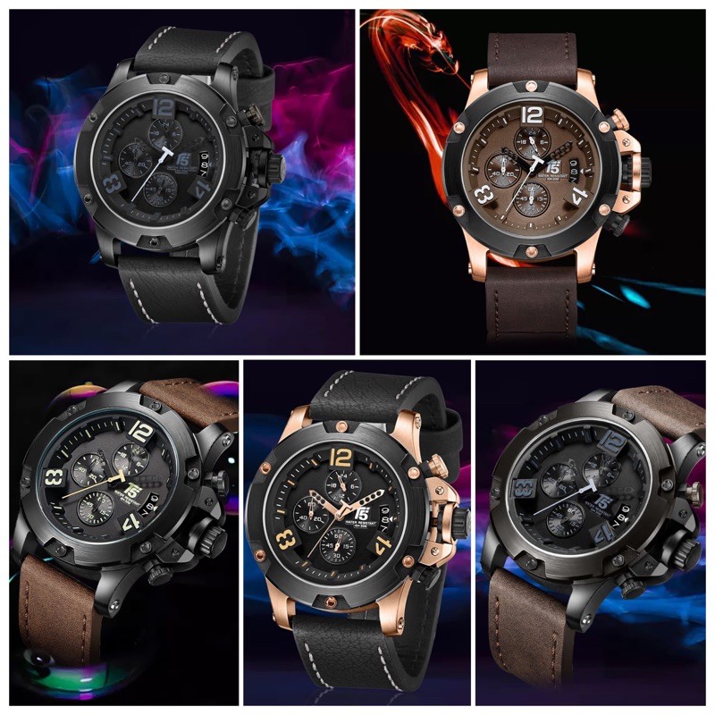 T5 Jam Tangan Pria Seri H3638G Analog Display Chrono Aktif Tahan Air Garansi Resmi 1 Tahun