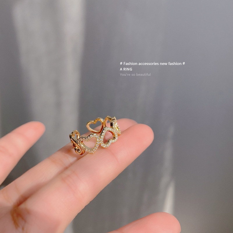 Cincin kerajinan menetes baru versi Korea dari hadiah perhiasan cincin gelombang sederhana